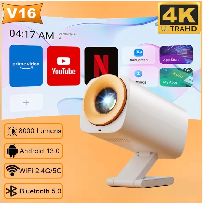 Android 13.0 Portable Projector – Bring the Big Screen Anywhere!