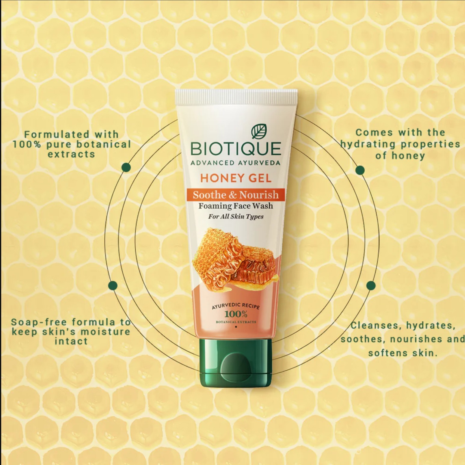 Biotique - Face Wash - Honey gel soothe & nourish foaming face wash