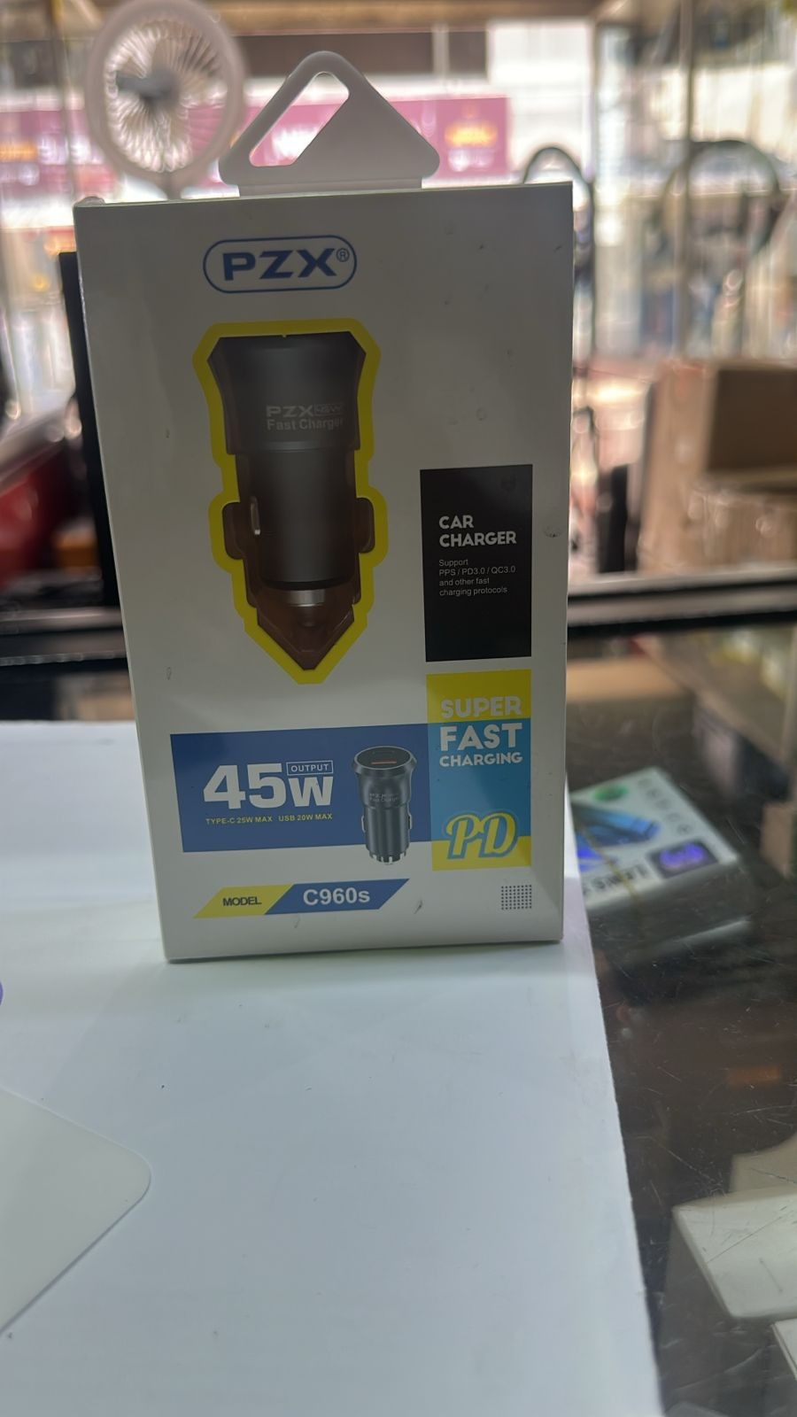 PZX C960S Car Charger – Dual USB Fast Charging Adapter 45W